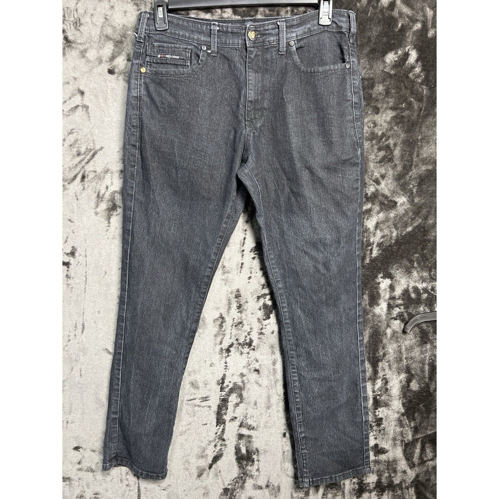 Fried Denim Men's Jeans 34x30 Slim Black‎ Stretch Dark Wash Streetwear